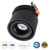 GLOBOSTAR® OMEGA-R 60296 Χωνευτό Κινούμενο Downlight Σποτ LED 12W 1560lm 36° AC 220-240V IP20 Φυσικό Λευκό 4500K - Bridgelux COB Chip & TÜV SÜD Driver - Μαύρο Ματ - Μ10 x Π10 x Υ8.2cm / Q9cm - 5 Χρόνια Εγγύηση