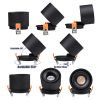 GLOBOSTAR® OMEGA-R 60296 Χωνευτό Κινούμενο Downlight Σποτ LED 12W 1560lm 36° AC 220-240V IP20 Φυσικό Λευκό 4500K - Bridgelux COB Chip & TÜV SÜD Driver - Μαύρο Ματ - Μ10 x Π10 x Υ8.2cm / Q9cm - 5 Χρόνια Εγγύηση
