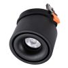 GLOBOSTAR® OMEGA-R 60297 Χωνευτό Κινούμενο Downlight Σποτ LED 12W 1500lm 36° AC 220-240V IP20 Θερμό Λευκό 2700K - Bridgelux COB Chip & TÜV SÜD Driver - Μαύρο Ματ - Μ10 x Π10 x Υ8.2cm / Q9cm - 5 Χρόνια Εγγύηση