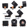 GLOBOSTAR® OMEGA-R 60297 Χωνευτό Κινούμενο Downlight Σποτ LED 12W 1500lm 36° AC 220-240V IP20 Θερμό Λευκό 2700K - Bridgelux COB Chip & TÜV SÜD Driver - Μαύρο Ματ - Μ10 x Π10 x Υ8.2cm / Q9cm - 5 Χρόνια Εγγύηση