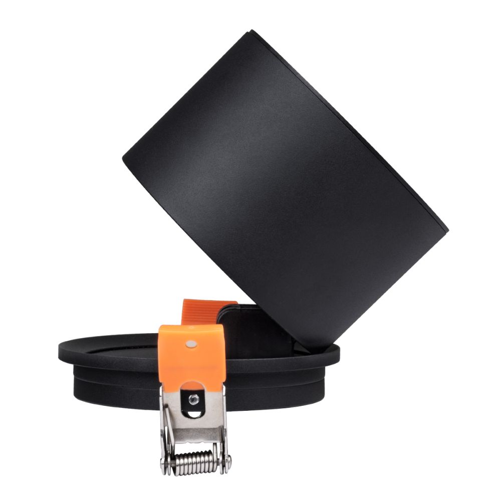 GLOBOSTAR® OMEGA-R 60297 Χωνευτό Κινούμενο Downlight Σποτ LED 12W 1500lm 36° AC 220-240V IP20 Θερμό Λευκό 2700K - Bridgelux COB Chip & TÜV SÜD Driver - Μαύρο Ματ - Μ10 x Π10 x Υ8.2cm / Q9cm - 5 Χρόνια Εγγύηση
