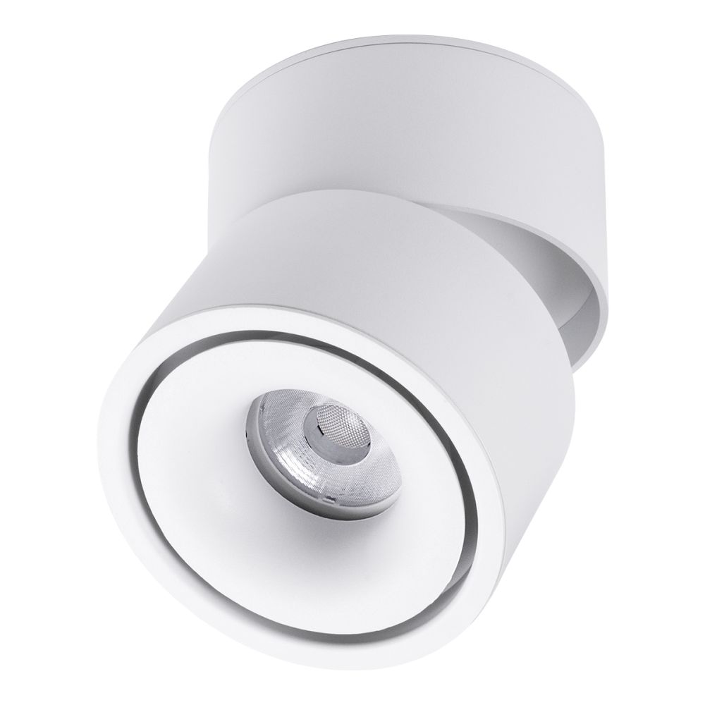 GLOBOSTAR® OMEGA-S 60298 Κινούμενο Downlight Σποτ LED 12W 1560lm 36° AC 220-240V IP20 Φυσικό Λευκό 4500K - Bridgelux COB Chip & TÜV SÜD Driver - Λευκό Ματ - Μ10 x Π10 x Υ10.5cm - 5 Χρόνια Εγγύηση