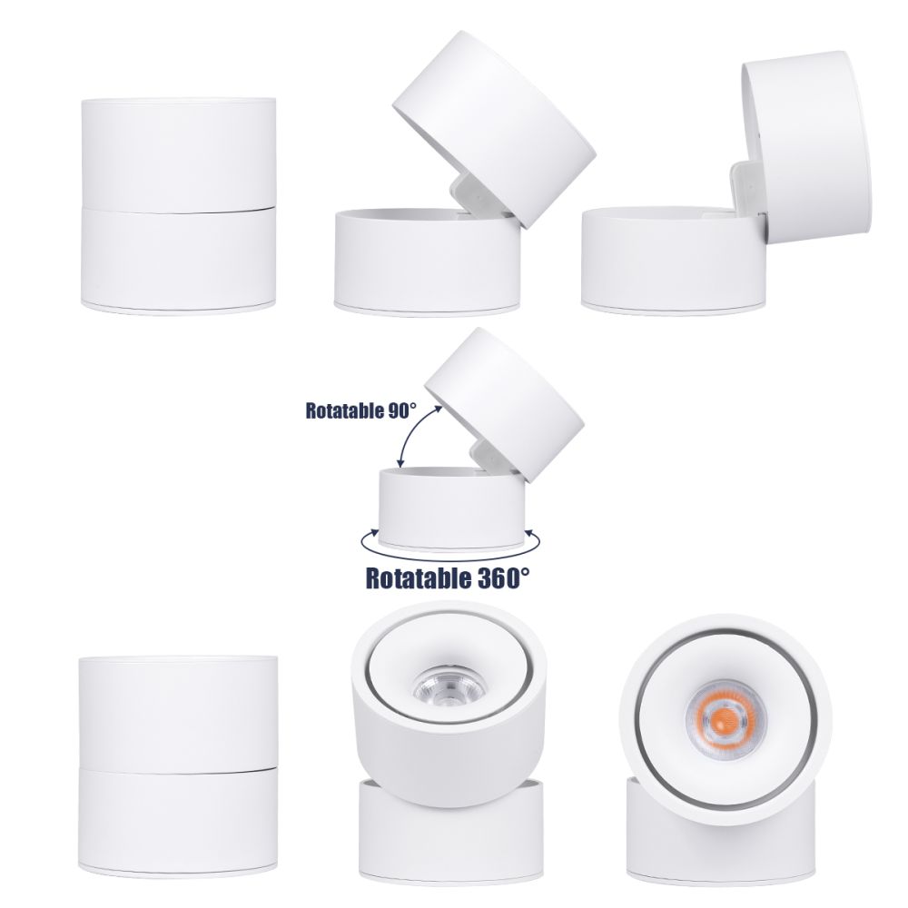 GLOBOSTAR® OMEGA-S 60299 Κινούμενο Downlight Σποτ LED 12W 1500lm 36° AC 220-240V IP20 Θερμό Λευκό 2700K - Bridgelux COB Chip & TÜV SÜD Driver - Λευκό Ματ - Μ10 x Π10 x Υ10.5cm - 5 Χρόνια Εγγύηση