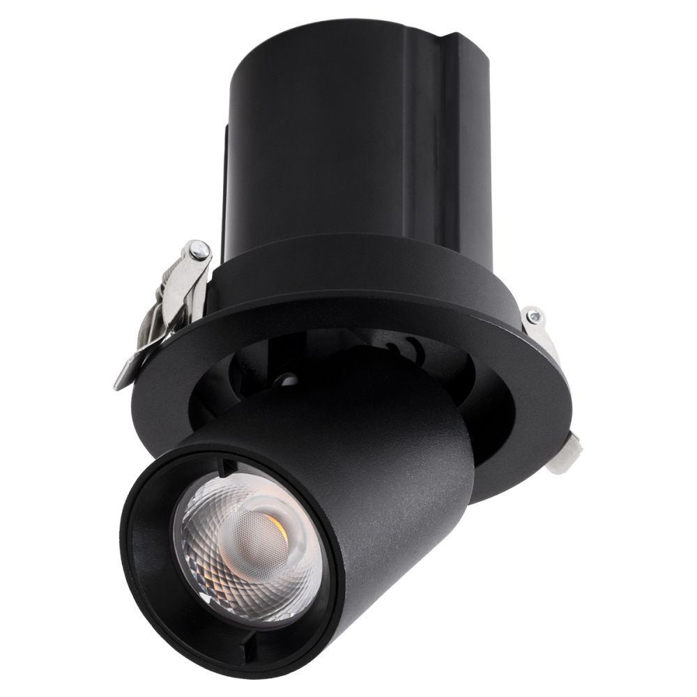 GLOBOSTAR® VIRGO-S 60304 Χωνευτό Κινούμενο Downlight Σποτ LED 7W 910lm 36° AC 220-240V IP20 Φυσικό Λευκό 4500K - Bridgelux COB Chip & TÜV SÜD Driver - Μαύρο Ματ - Μ9 x Π9 x Υ9cm / Q7.8cm - 5 Χρόνια Εγγύηση