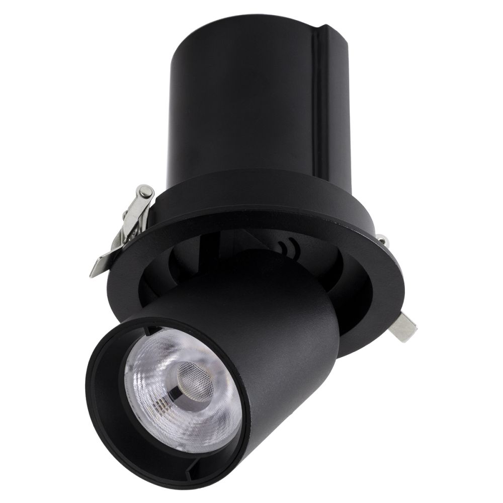 GLOBOSTAR® VIRGO-M 60308 Χωνευτό Κινούμενο Downlight Σποτ LED 12W 1560lm 36° AC 220-240V IP20 Φυσικό Λευκό 4500K - Bridgelux COB Chip & TÜV SÜD Driver - Μαύρο Ματ - Μ11 x Π11 x Υ11.5cm / Q9.5cm - 5 Χρόνια Εγγύηση
