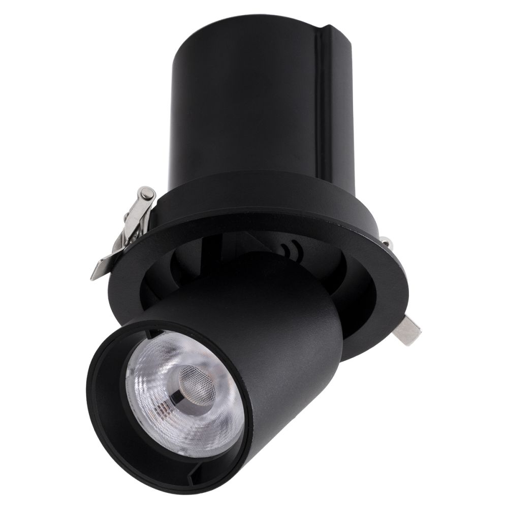 GLOBOSTAR® VIRGO-M 60309 Χωνευτό Κινούμενο Downlight Σποτ LED 12W 1500lm 36° AC 220-240V IP20 Θερμό Λευκό 2700K - Bridgelux COB Chip & TÜV SÜD Driver - Μαύρο Ματ - Μ11 x Π11 x Υ11.5cm / Q9.5cm - 5 Χρόνια Εγγύηση