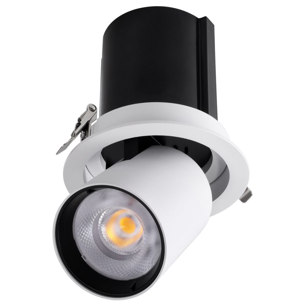 GLOBOSTAR® VIRGO-B 60310 Χωνευτό Κινούμενο Downlight Σποτ LED 20W 2600lm 36° AC 220-240V IP20 Φυσικό Λευκό 4500K - Bridgelux COB Chip & TÜV SÜD Driver - Λευκό & Μαύρο Ματ - Μ13.5 x Π13.5 x Υ14cm / Q11.5cm - 5 Χρόνια Εγγύηση