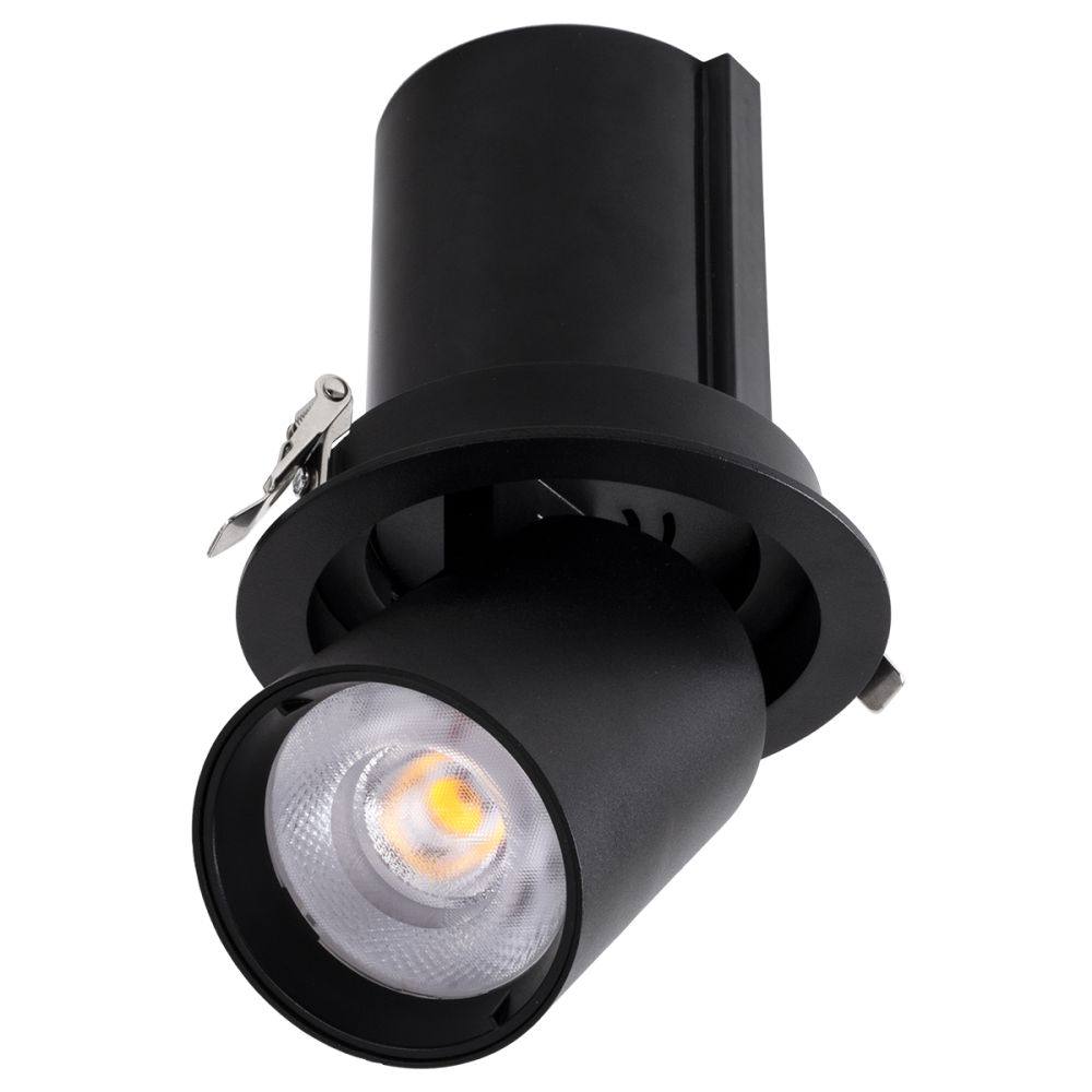 GLOBOSTAR® VIRGO-B 60312 Χωνευτό Κινούμενο Downlight Σποτ LED 20W 2600lm 36° AC 220-240V IP20 Φυσικό Λευκό 4500K - Bridgelux COB Chip & TÜV SÜD Driver - Μαύρο Ματ - Μ13.5 x Π13.5 x Υ14cm / Q11.5cm - 5 Χρόνια Εγγύηση