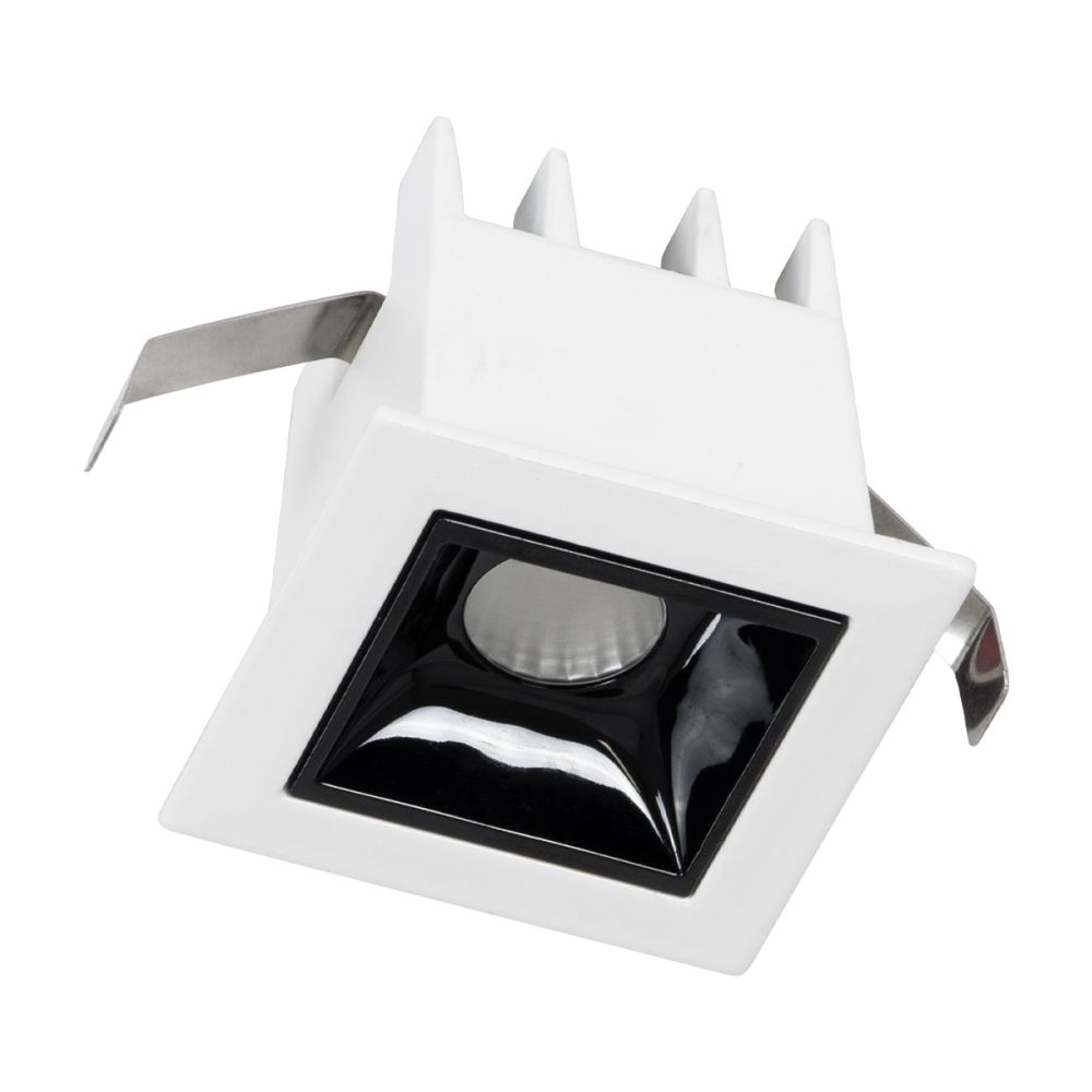 GLOBOSTAR® LUMINAR 60315 Χωνευτό Downlight Σποτ LED 2W 270lm 36° AC 220-240V IP20 Θερμό Λευκό 2700K - Osram SMD Chip & TÜV SÜD Driver - Λευκό & Μαύρο Ματ - Μ4.3 x Π4.3 x Υ4.5cm / Q3.5 x 3.5cm - 5 Χρόνια Εγγύηση