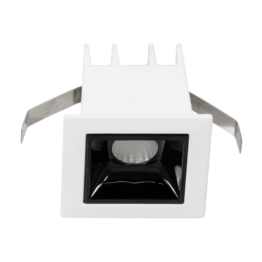GLOBOSTAR® LUMINAR 60315 Χωνευτό Downlight Σποτ LED 2W 270lm 36° AC 220-240V IP20 Θερμό Λευκό 2700K - Osram SMD Chip & TÜV SÜD Driver - Λευκό & Μαύρο Ματ - Μ4.3 x Π4.3 x Υ4.5cm / Q3.5 x 3.5cm - 5 Χρόνια Εγγύηση