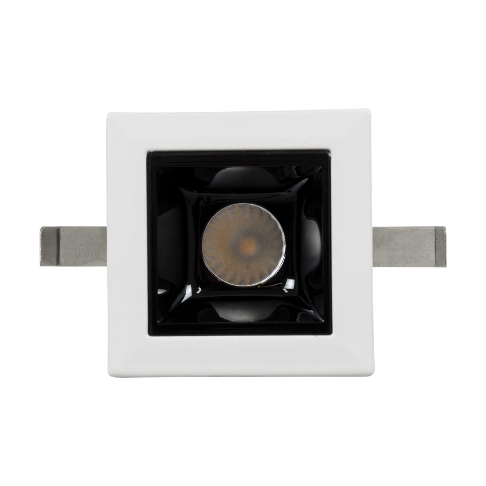 GLOBOSTAR® LUMINAR 60315 Χωνευτό Downlight Σποτ LED 2W 270lm 36° AC 220-240V IP20 Θερμό Λευκό 2700K - Osram SMD Chip & TÜV SÜD Driver - Λευκό & Μαύρο Ματ - Μ4.3 x Π4.3 x Υ4.5cm / Q3.5 x 3.5cm - 5 Χρόνια Εγγύηση