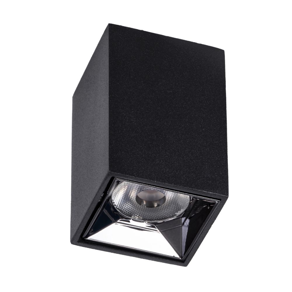 GLOBOSTAR® LUMINAR 60320 Downlight Σποτ LED 3W 420lm 36° AC 220-240V IP20 Φυσικό Λευκό 4500K - Osram SMD Chip & TÜV SÜD Driver - Μαύρο Ματ - Μ4.2 x Π4.2 x Υ6.6cm - 5 Χρόνια Εγγύηση