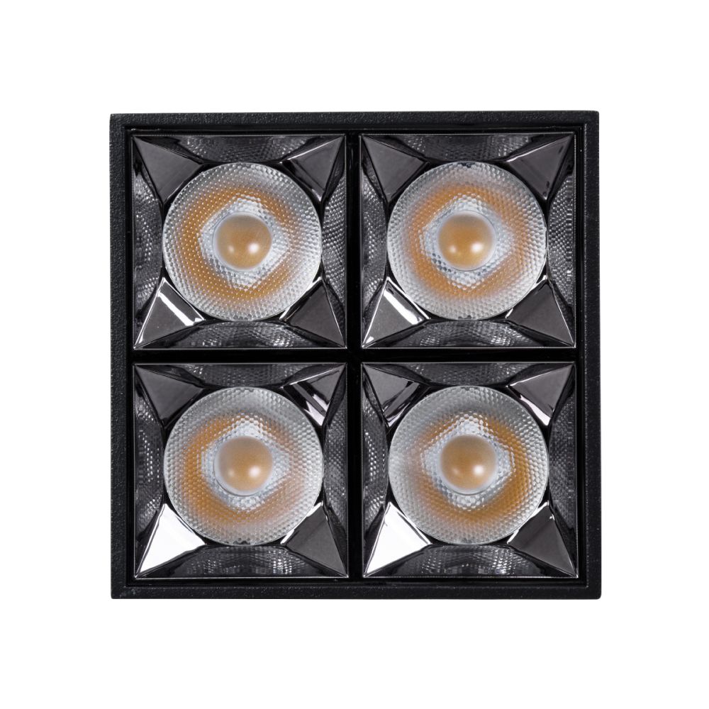 GLOBOSTAR® LUMINAR 60332 Downlight Σποτ LED 14W 1960lm 36° AC 220-240V IP20 Φυσικό Λευκό 4500K - Osram SMD Chip & TÜV SÜD Driver - Μαύρο Ματ - Μ8.2 x Π8.2 x Υ6.6cm - 5 Χρόνια Εγγύηση