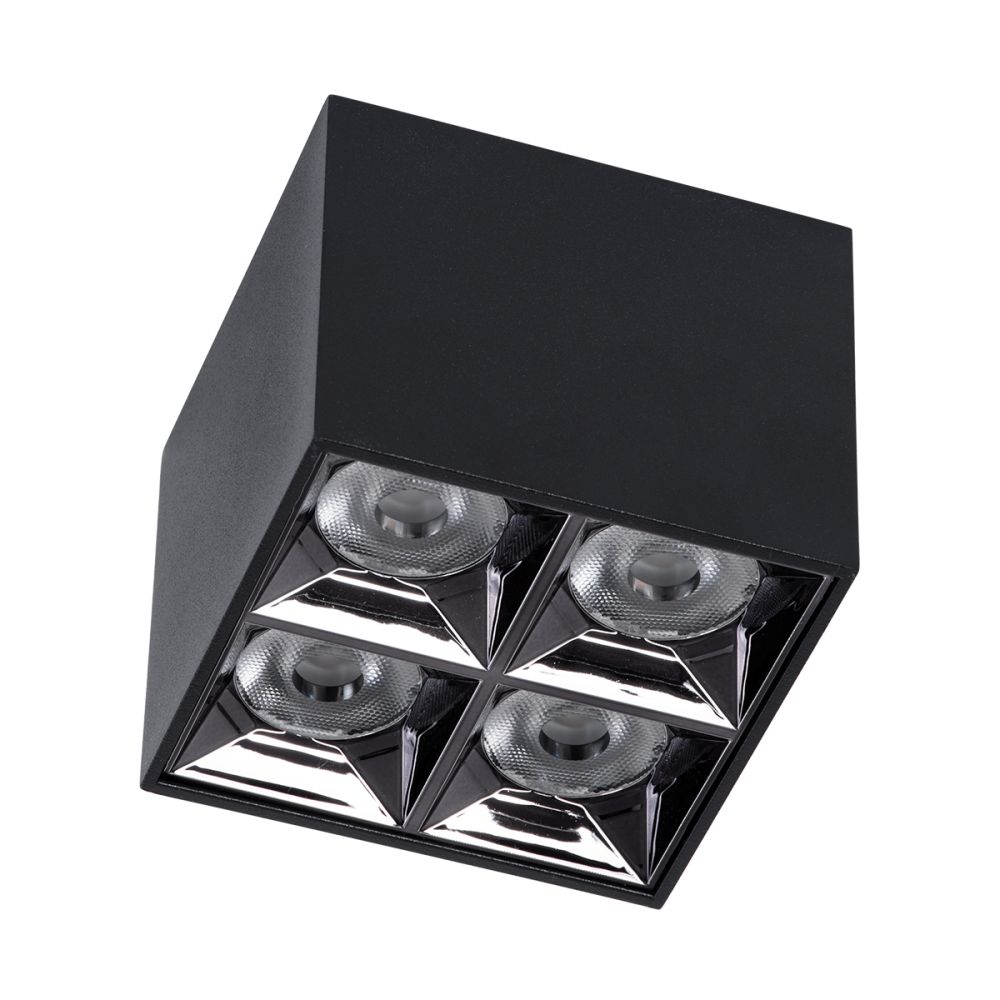 GLOBOSTAR® LUMINAR 60333 Downlight Σποτ LED 14W 1890lm 36° AC 220-240V IP20 Θερμό Λευκό 2700K - Osram SMD Chip & TÜV SÜD Driver - Μαύρο Ματ - Μ8.2 x Π8.2 x Υ6.6cm - 5 Χρόνια Εγγύηση