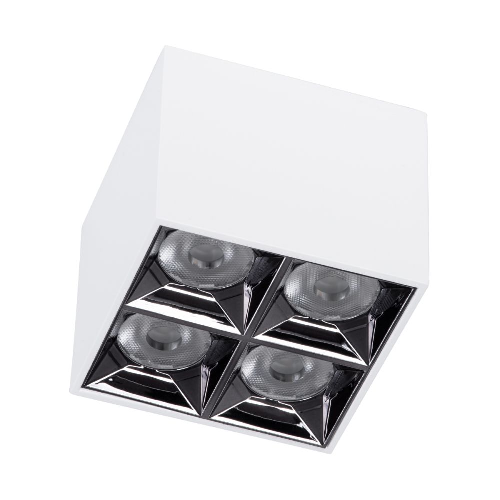 GLOBOSTAR® LUMINAR 60334 Downlight Σποτ LED 14W 1960lm 36° AC 220-240V IP20 Φυσικό Λευκό 4500K - Osram SMD Chip & TÜV SÜD Driver - Λευκό Ματ - Μ8.2 x Π8.2 x Υ6.6cm - 5 Χρόνια Εγγύηση