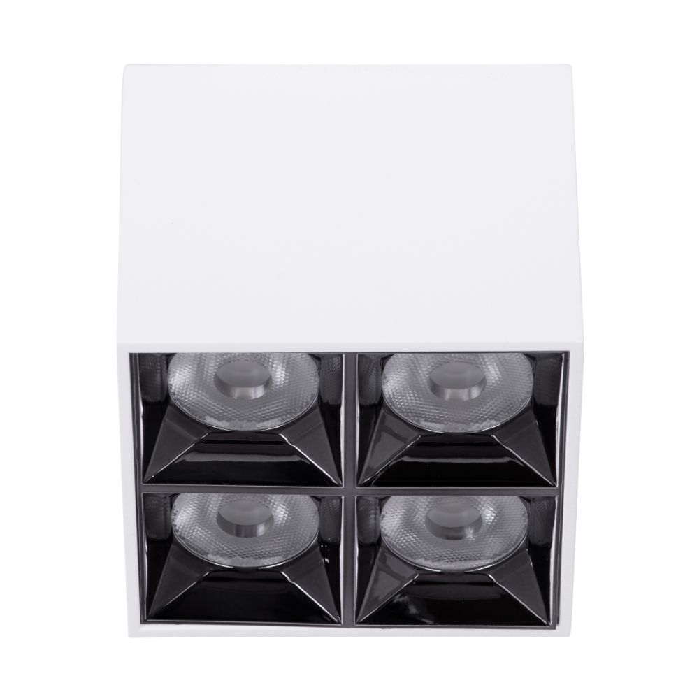 GLOBOSTAR® LUMINAR 60335 Downlight Σποτ LED 14W 1890lm 36° AC 220-240V IP20 Θερμό Λευκό 2700K - Osram SMD Chip & TÜV SÜD Driver - Λευκό Ματ - Μ8.2 x Π8.2 x Υ6.6cm - 5 Χρόνια Εγγύηση