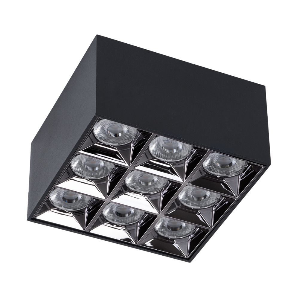 GLOBOSTAR® LUMINAR 60337 Downlight Σποτ LED 30W 4050lm 36° AC 220-240V IP20 Θερμό Λευκό 2700K - Osram SMD Chip & TÜV SÜD Driver - Μαύρο Ματ - Μ12 x Π12 x Υ6.6cm - 5 Χρόνια Εγγύηση