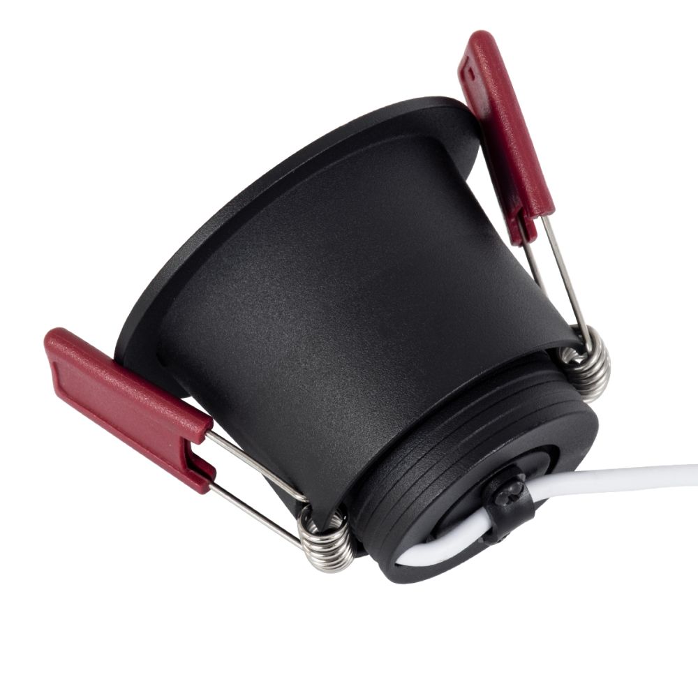 GLOBOSTAR® IP 60343 Χωνευτό Downlight Σποτ Μπάνιου & WC LED 7W 700lm 45° AC 220-240V Αδιάβροχο IP44 Θερμό Λευκό 2700K - Lumileds SMD Chip & TÜV SÜD Driver - Μαύρο Ματ - Μ6.6 x Π6.6 x Υ5.3cm / Q5.5cm - 5 Χρόνια Εγγύηση