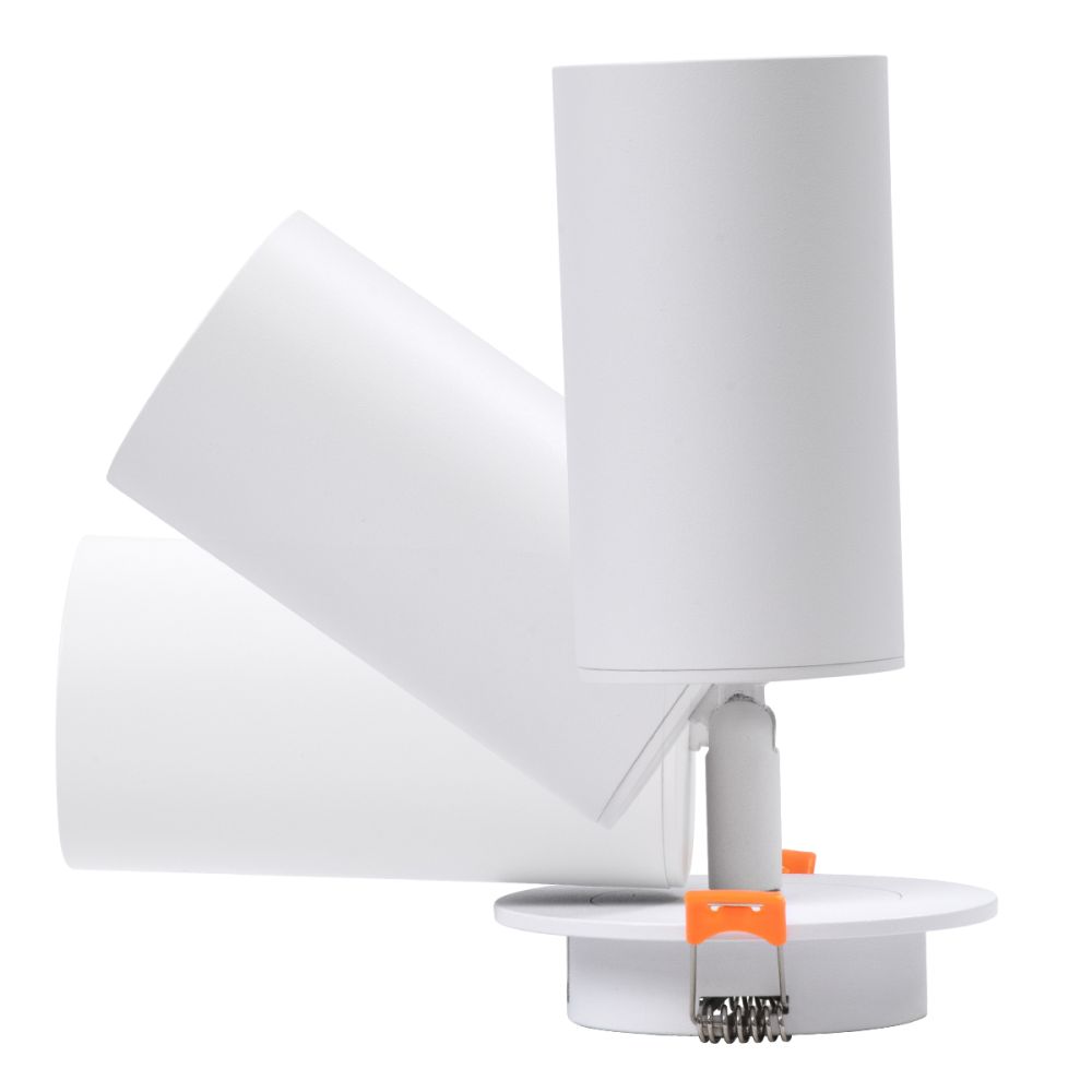 GLOBOSTAR® LEO 60351 Χωνευτό Κινούμενο Φωτιστικό Downlight Σποτ με Ντουί 1 x GU10 AC 220-240V IP20 - Λευκό Ματ - Μ9 x Π9 x Υ17cm / Q7cm