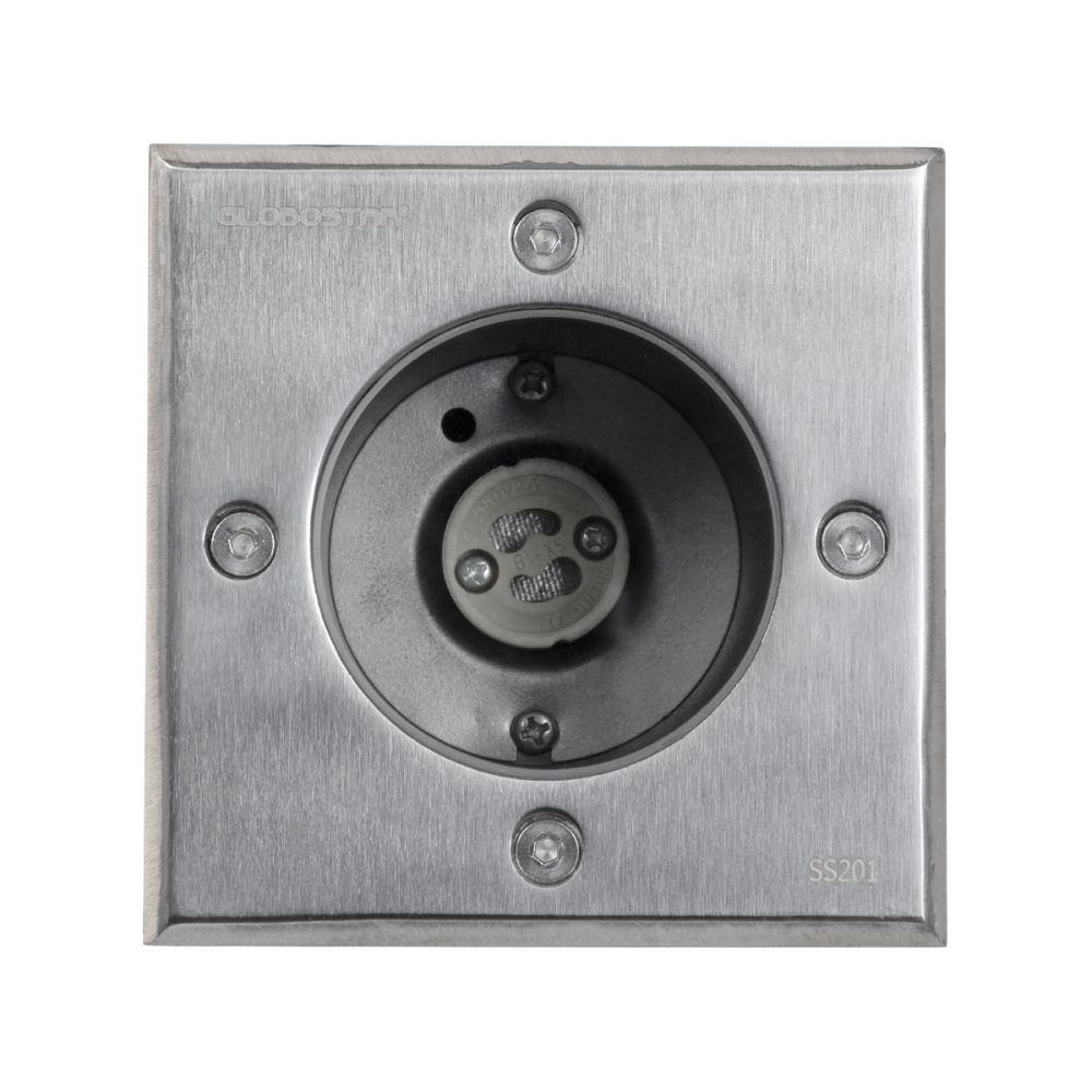 GLOBOSTAR® GIGO 60362 Χωνευτό Φωτιστικό Δαπέδου Σποτ για Λάμπα MR16 με Ντουί 1 x GU10 AC 220-240V Αδιάβροχο IP68 IK09 - Ανοξείδωτο Ατσάλι SS201 - Μ11 x Π11 x Υ11.5cm / Q10.4 x 10.4cm