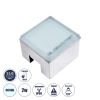 GLOBOSTAR® CYBOLITHOS 60366 Χωνευτό Αρχιτεκτονικο Φωτιστικό Σποτ Δαπέδου LED 2W 240lm 120° DC 24V Αδιάβροχο IP68 IK06 Ψυχρό Λευκό 6000K Dimmable - Bridgelux SMD Chip - Γαλακτερό Tempered Glass & Ανοξείδωτο Ατσάλι SS316 - Μ10 x Π10x Υ8cm / Q10 x 10cm -