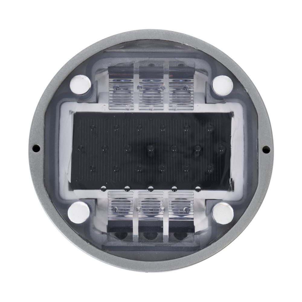 GloboStar® ROADER 60367 Professional LED Strobe Αυτόνομος Ηλιακός Χωνευτός Ανακλαστήρας Οδοστρώματος με Ενσωματωμένο Φωτοβολταϊκό Panel 2.5V 220mA & Επαναφορτιζόμενη Μπαταρία Ni-MH 1.2V 1200mAh - Αδιάβροχο IP68 - Ψυχρό Λευκό 6000K - Max Pass Load 20 Τ