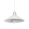 GLOBOSTAR® FERRO 203-0083 Μοντέρνο Κρεμαστό Φωτιστικό Οροφής με Ντουί 1 x E27 AC 220-240V IP20 - Λευκό & Χρυσό - Μ30 x Π30 x Υ15cm