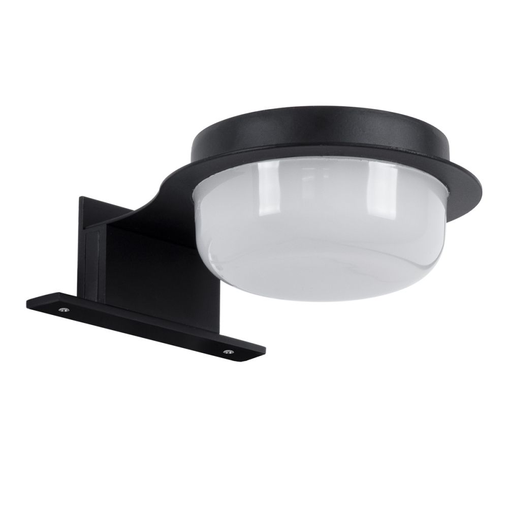 GLOBOSTAR® KIARA 60400 Μοντέρνο Φωτιστικό Τοίχου - Απλίκα Καθρέπτη Μπάνιου LED 5W 560lm 120° AC 220-240V IP44 Φυσικό Λευκό 4500K - Lumileds SMD Chip & TÜV SÜD Driver - Μαύρο Ματ & Λευκό - Μ10 x Π13 x Υ3cm - 3 Χρόνια Εγγύηση