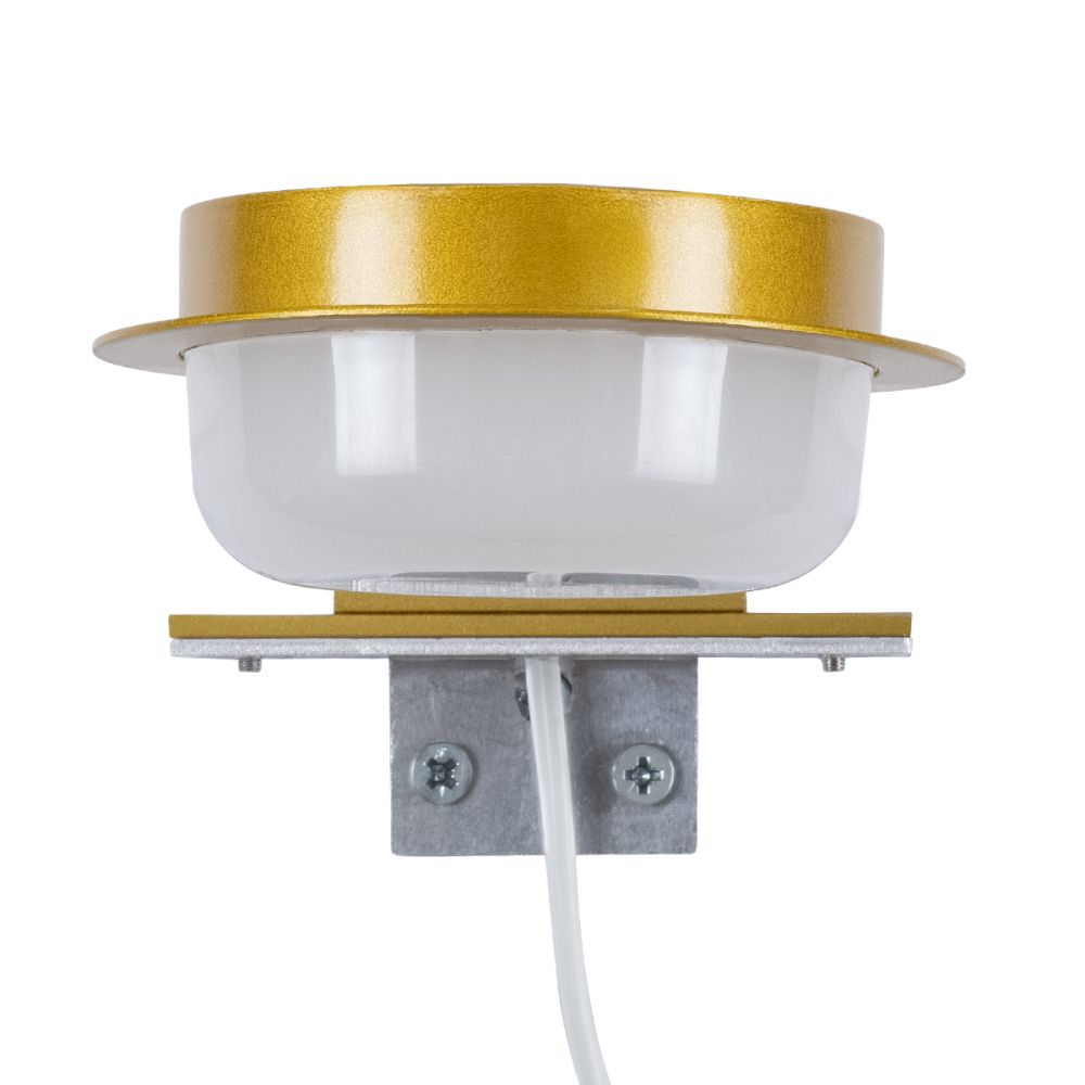 GLOBOSTAR® KIARA 60401 Μοντέρνο Φωτιστικό Τοίχου - Απλίκα Καθρέπτη Μπάνιου LED 5W 560lm 120° AC 220-240V IP44 Φυσικό Λευκό 4500K - Lumileds SMD Chip & TÜV SÜD Driver - Χρυσό & Λευκό - Μ10 x Π13 x Υ3cm - 3 Χρόνια Εγγύηση