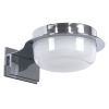 GLOBOSTAR® KIARA 60402 Μοντέρνο Φωτιστικό Τοίχου - Απλίκα Καθρέπτη Μπάνιου LED 5W 560lm 120° AC 220-240V IP44 Φυσικό Λευκό 4500K - Lumileds SMD Chip & TÜV SÜD Driver - Νίκελ Χρώμιο & Λευκό - Μ10 x Π13 x Υ3cm - 3 Χρόνια Εγγύηση