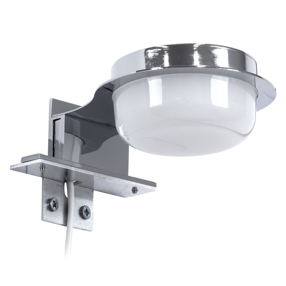 GLOBOSTAR® KIARA 60402 Μοντέρνο Φωτιστικό Τοίχου - Απλίκα Καθρέπτη Μπάνιου LED 5W 560lm 120° AC 220-240V IP44 Φυσικό Λευκό 4500K - Lumileds SMD Chip & TÜV SÜD Driver - Νίκελ Χρώμιο & Λευκό - Μ10 x Π13 x Υ3cm - 3 Χρόνια Εγγύηση