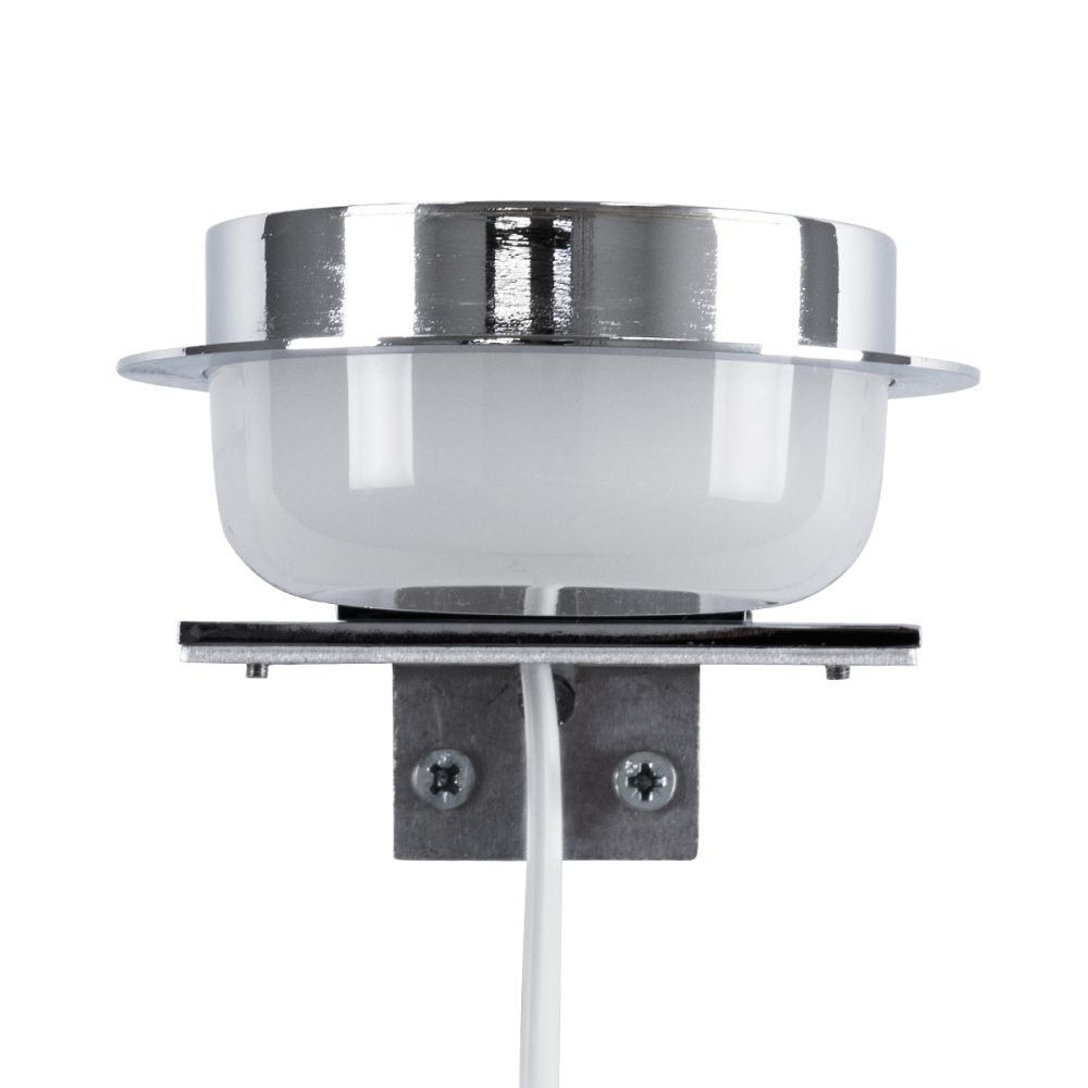 GLOBOSTAR® KIARA 60402 Μοντέρνο Φωτιστικό Τοίχου - Απλίκα Καθρέπτη Μπάνιου LED 5W 560lm 120° AC 220-240V IP44 Φυσικό Λευκό 4500K - Lumileds SMD Chip & TÜV SÜD Driver - Νίκελ Χρώμιο & Λευκό - Μ10 x Π13 x Υ3cm - 3 Χρόνια Εγγύηση
