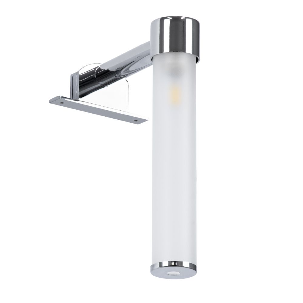 GLOBOSTAR® ELSA 60406 Μοντέρνο Φωτιστικό Τοίχου - Απλίκα Καθρέπτη Μπάνιου με Ντουί 1 x G9 AC 220-240V IP44 - Νίκελ Χρώμιο & Λευκό - Μ3.5 x Π13.5 x Υ20cm