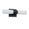 GLOBOSTAR® ANAIS 60408 Μοντέρνο Φωτιστικό Τοίχου - Απλίκα Καθρέπτη Μπάνιου με Ντουί 2 x G9 AC 220-240V IP44 - Μαύρο Ματ & Λευκό - Μ34 x Π12 x Υ11cm