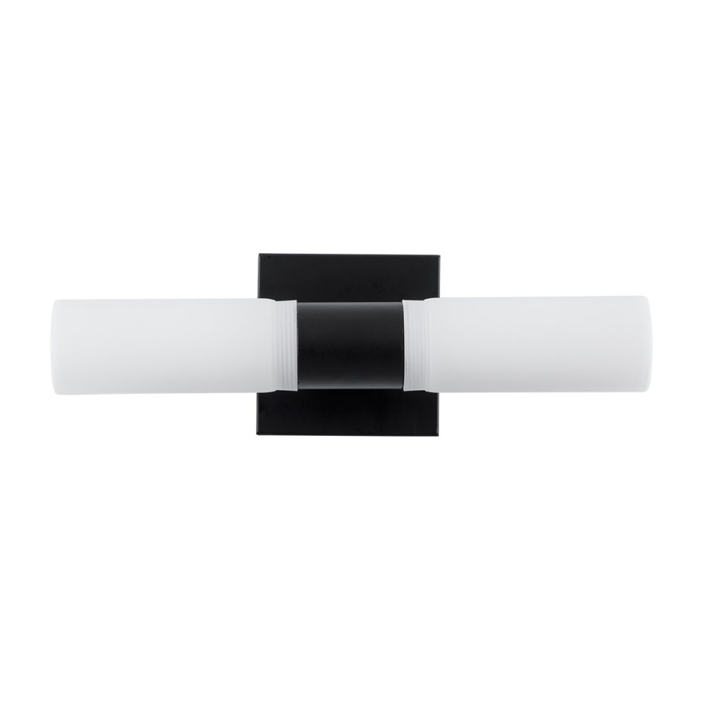 GLOBOSTAR® ANAIS 60408 Μοντέρνο Φωτιστικό Τοίχου - Απλίκα Καθρέπτη Μπάνιου με Ντουί 2 x G9 AC 220-240V IP44 - Μαύρο Ματ & Λευκό - Μ34 x Π12 x Υ11cm