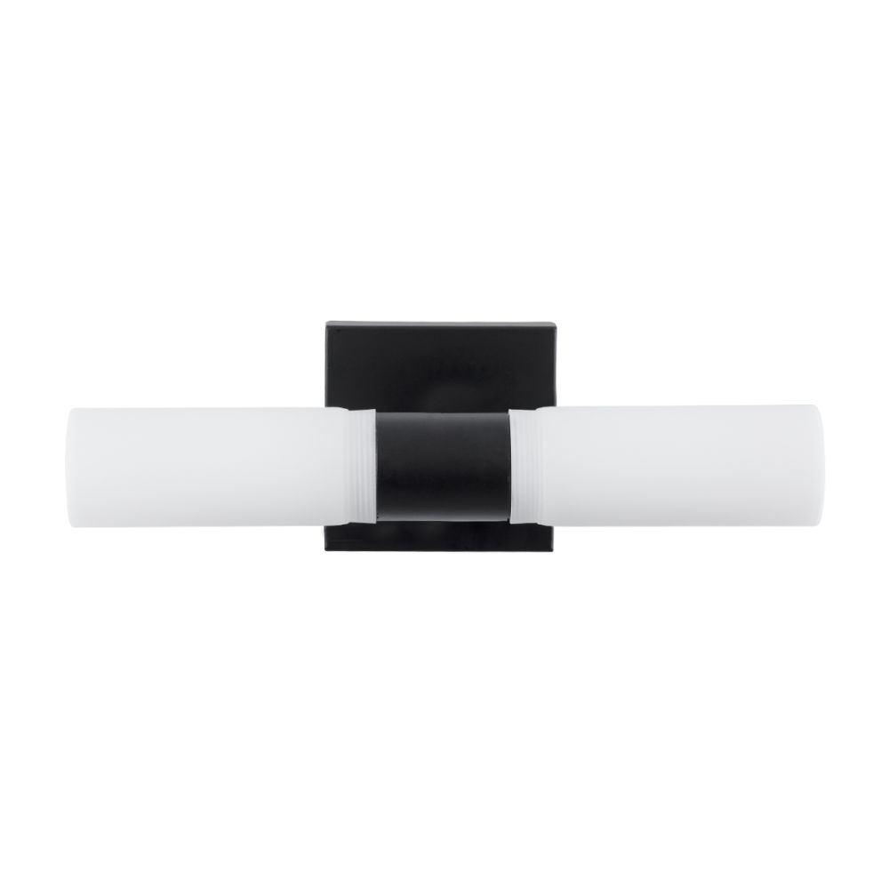 GLOBOSTAR® ANAIS 60408 Μοντέρνο Φωτιστικό Τοίχου - Απλίκα Καθρέπτη Μπάνιου με Ντουί 2 x G9 AC 220-240V IP44 - Μαύρο Ματ & Λευκό - Μ34 x Π12 x Υ11cm