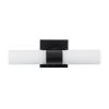 GLOBOSTAR® ANAIS 60408 Μοντέρνο Φωτιστικό Τοίχου - Απλίκα Καθρέπτη Μπάνιου με Ντουί 2 x G9 AC 220-240V IP44 - Μαύρο Ματ & Λευκό - Μ34 x Π12 x Υ11cm