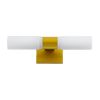 GLOBOSTAR® ANAIS 60409 Μοντέρνο Φωτιστικό Τοίχου - Απλίκα Καθρέπτη Μπάνιου με Ντουί 2 x G9 AC 220-240V IP44 - Χρυσό Βούρτσας & Λευκό - Μ34 x Π12 x Υ11cm