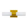 GLOBOSTAR® ANAIS 60409 Μοντέρνο Φωτιστικό Τοίχου - Απλίκα Καθρέπτη Μπάνιου με Ντουί 2 x G9 AC 220-240V IP44 - Χρυσό Βούρτσας & Λευκό - Μ34 x Π12 x Υ11cm