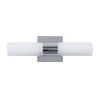 GLOBOSTAR® ANAIS 60410 Μοντέρνο Φωτιστικό Τοίχου - Απλίκα Καθρέπτη Μπάνιου με Ντουί 2 x G9 AC 220-240V IP20 - Νίκελ Χρώμιο - Μ34 x Π12 x Υ11cm