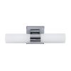 GLOBOSTAR® ANAIS 60410 Μοντέρνο Φωτιστικό Τοίχου - Απλίκα Καθρέπτη Μπάνιου με Ντουί 2 x G9 AC 220-240V IP20 - Νίκελ Χρώμιο - Μ34 x Π12 x Υ11cm