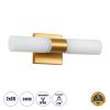 GLOBOSTAR® ANAIS 60411 Μοντέρνο Φωτιστικό Τοίχου - Απλίκα Καθρέπτη Μπάνιου με Ντουί 2 x G9 AC 220-240V Αδιάβροχο IP44 - Χάλκινο & Λευκό - Μ34 x Π12 x Υ11cm