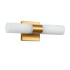 GLOBOSTAR® ANAIS 60411 Μοντέρνο Φωτιστικό Τοίχου - Απλίκα Καθρέπτη Μπάνιου με Ντουί 2 x G9 AC 220-240V Αδιάβροχο IP44 - Χάλκινο & Λευκό - Μ34 x Π12 x Υ11cm
