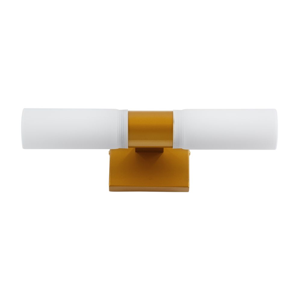 GLOBOSTAR® ANAIS 60411 Μοντέρνο Φωτιστικό Τοίχου - Απλίκα Καθρέπτη Μπάνιου με Ντουί 2 x G9 AC 220-240V Αδιάβροχο IP44 - Χάλκινο & Λευκό - Μ34 x Π12 x Υ11cm