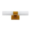 GLOBOSTAR® ANAIS 60411 Μοντέρνο Φωτιστικό Τοίχου - Απλίκα Καθρέπτη Μπάνιου με Ντουί 2 x G9 AC 220-240V Αδιάβροχο IP44 - Χάλκινο & Λευκό - Μ34 x Π12 x Υ11cm