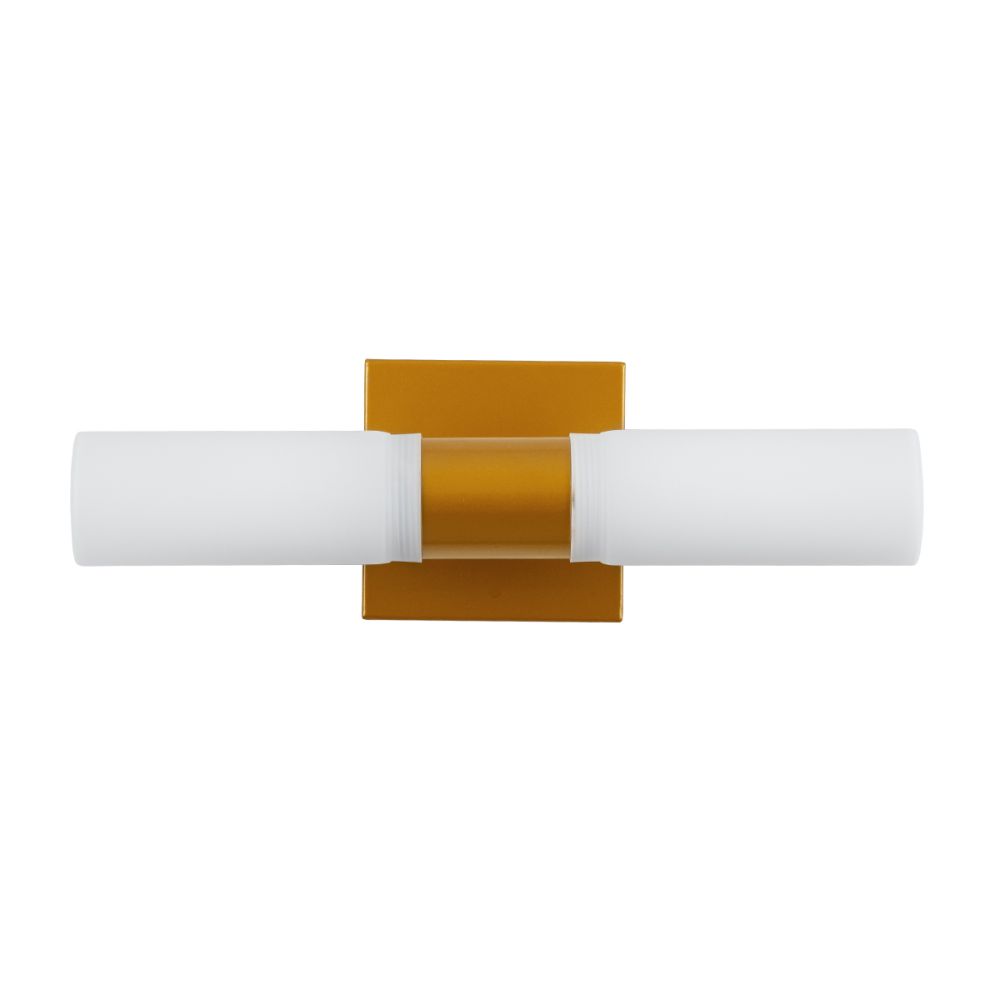 GLOBOSTAR® ANAIS 60411 Μοντέρνο Φωτιστικό Τοίχου - Απλίκα Καθρέπτη Μπάνιου με Ντουί 2 x G9 AC 220-240V Αδιάβροχο IP44 - Χάλκινο & Λευκό - Μ34 x Π12 x Υ11cm