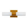 GLOBOSTAR® ANAIS 60411 Μοντέρνο Φωτιστικό Τοίχου - Απλίκα Καθρέπτη Μπάνιου με Ντουί 2 x G9 AC 220-240V Αδιάβροχο IP44 - Χάλκινο & Λευκό - Μ34 x Π12 x Υ11cm