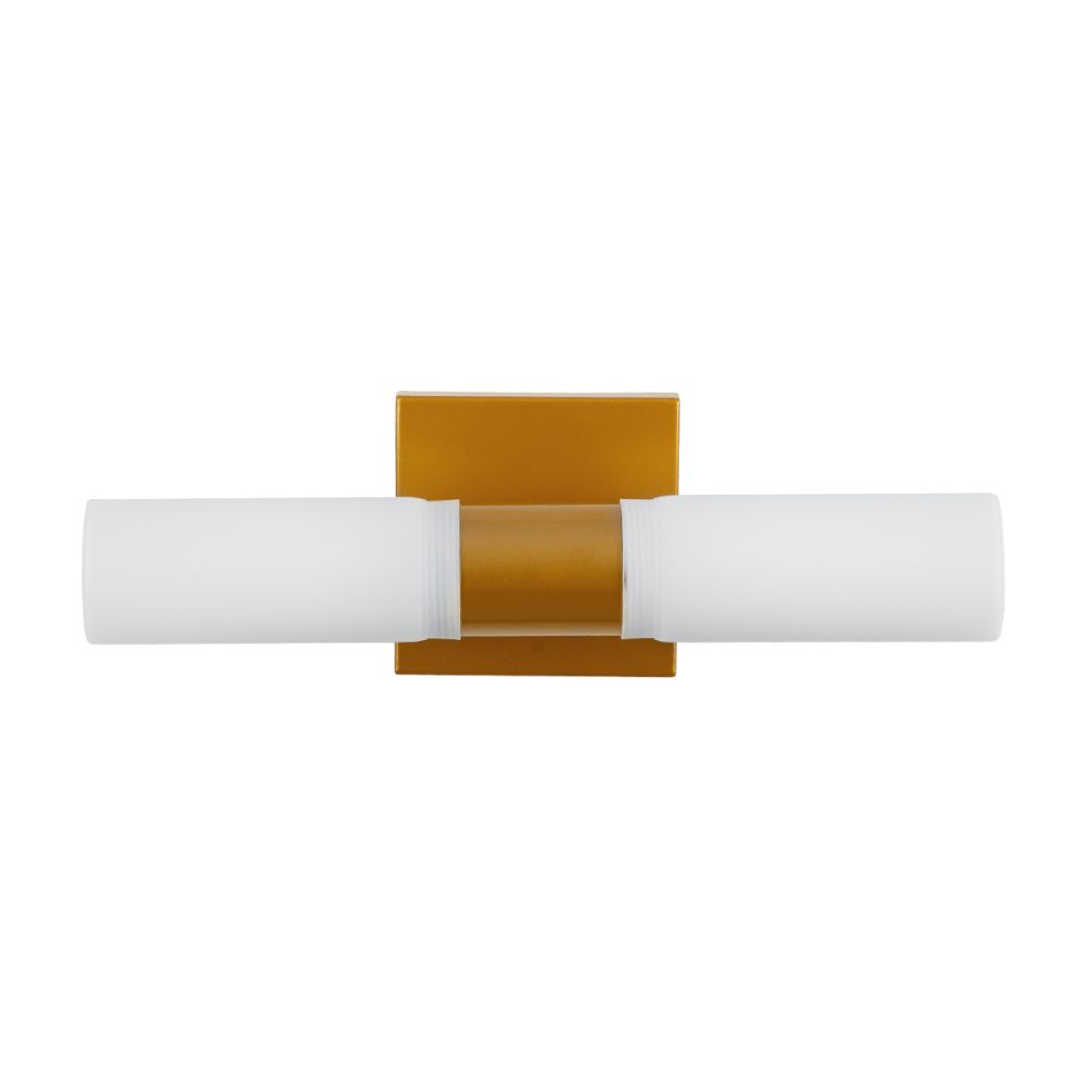 GLOBOSTAR® ANAIS 60411 Μοντέρνο Φωτιστικό Τοίχου - Απλίκα Καθρέπτη Μπάνιου με Ντουί 2 x G9 AC 220-240V Αδιάβροχο IP44 - Χάλκινο & Λευκό - Μ34 x Π12 x Υ11cm