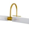 GLOBOSTAR® FLORA 60413 Μοντέρνο Φωτιστικό Τοίχου - Απλίκα Καθρέπτη Μπάνιου με Ντουί 2 x G9 AC 220-240V IP44 - Χρυσό & Λευκό - Μ31 x Π13 x Υ12cm