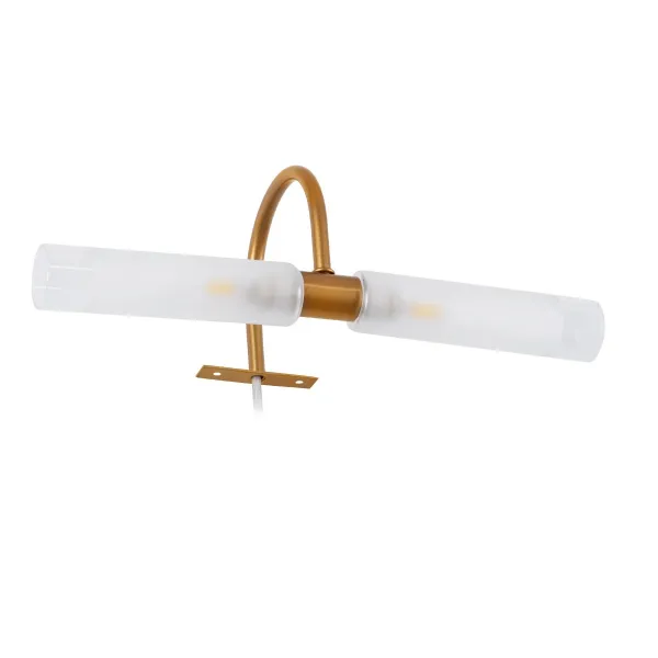 GLOBOSTAR® FLORA 60415 Μοντέρνο Φωτιστικό Τοίχου - Απλίκα Καθρέπτη Μπάνιου με Ντουί 2 x G9 AC 220-240V IP44 - Χάλκινο & Λευκό - Μ31 x Π13 x Υ12cm